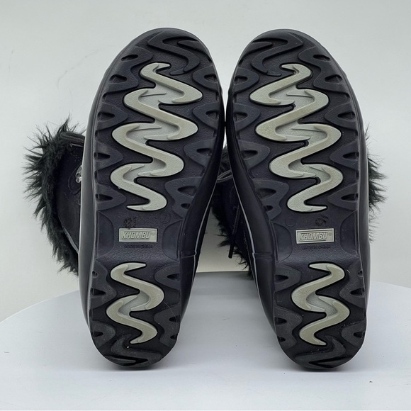 Khombu Boots Nordic 2 Waterproof Rain Snow Winter Black Suede Faux Fur Gorp Lace - Picture 11 of 12